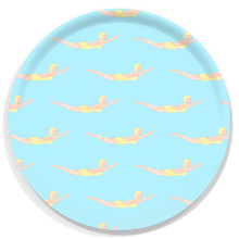 Load image into Gallery viewer, Yellow Diving Girls Round Tray
